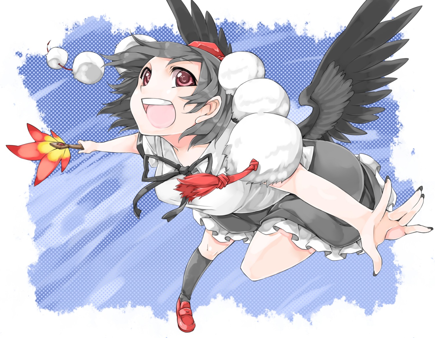 hamira-ze shameimaru_aya touhou wings