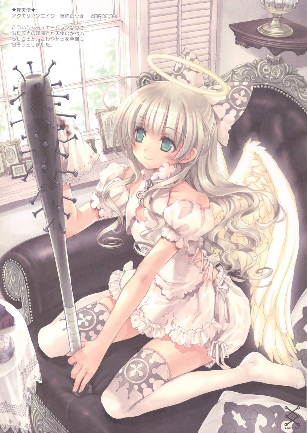 angel aquarian_age blood dress kawaku thighhighs wings