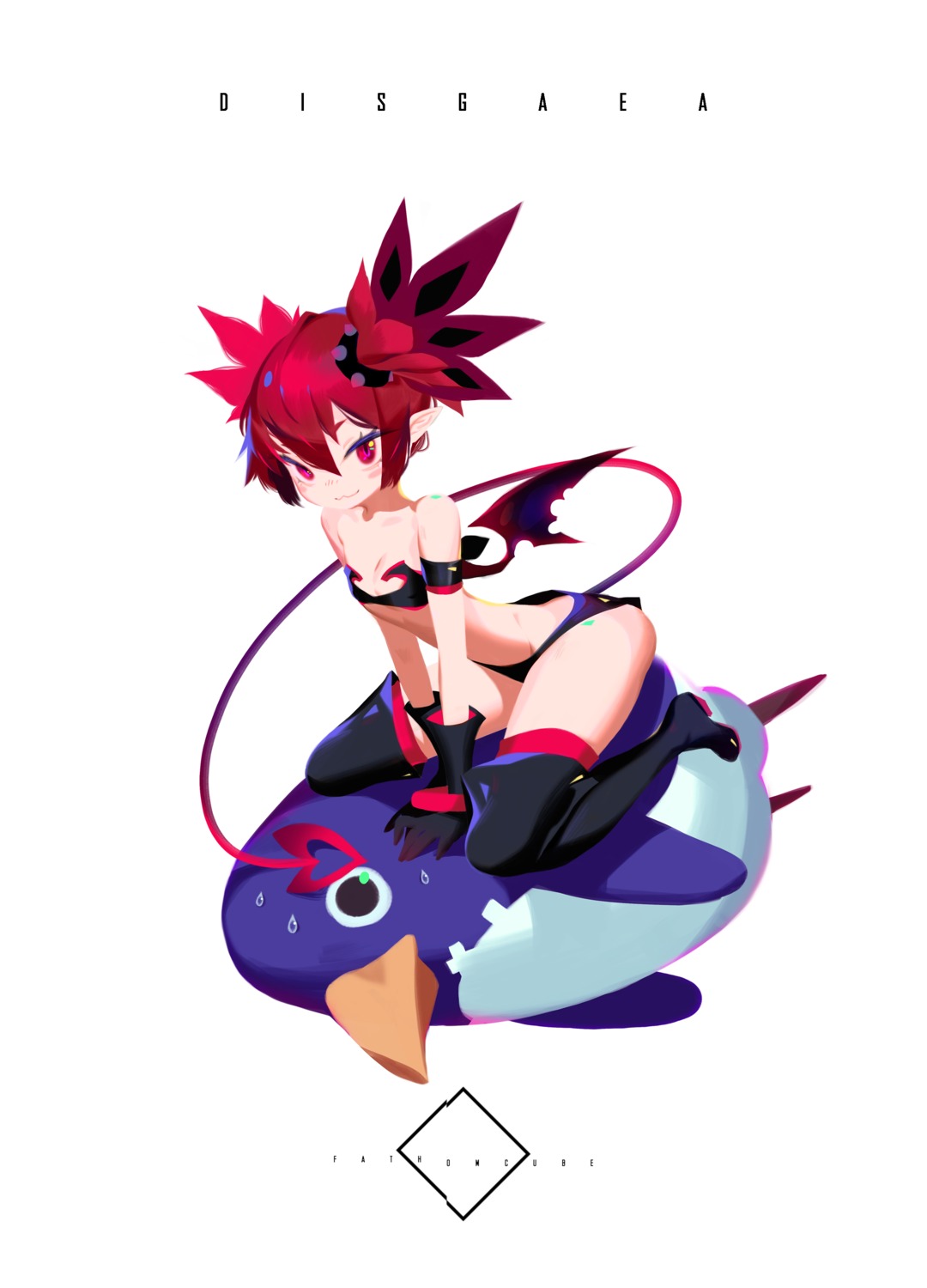 bikini_armor disgaea etna fathomcube heels penguin pointy_ears tail thighhighs wings