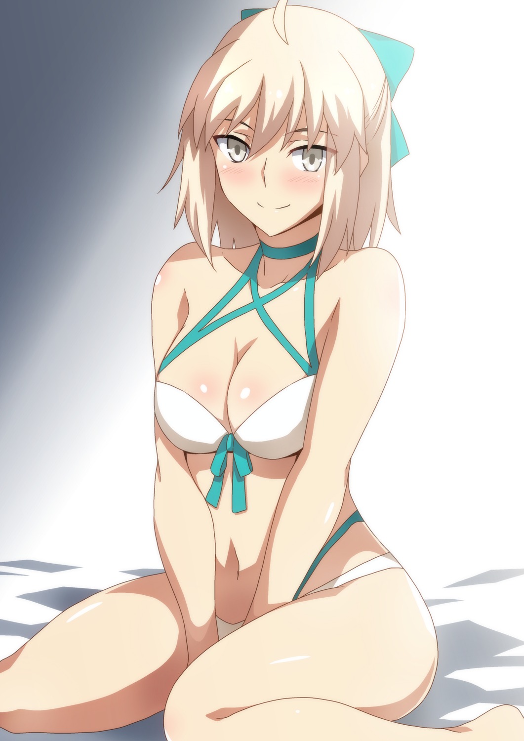 bikini fate/grand_order harahera okita_souji_(fate) swimsuits