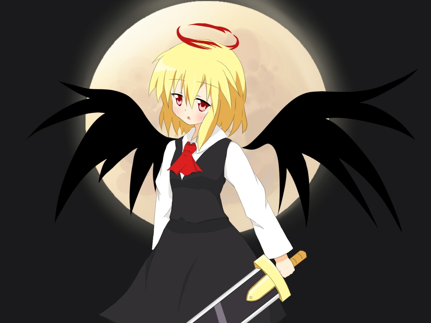 chiro-minami rumia sword touhou wallpaper wings