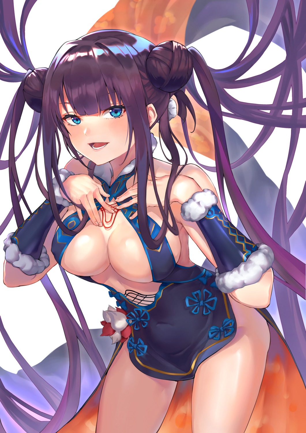 asian_clothes erect_nipples fate/grand_order ko-ma no_bra yang_guifei_(fate/grand_order)