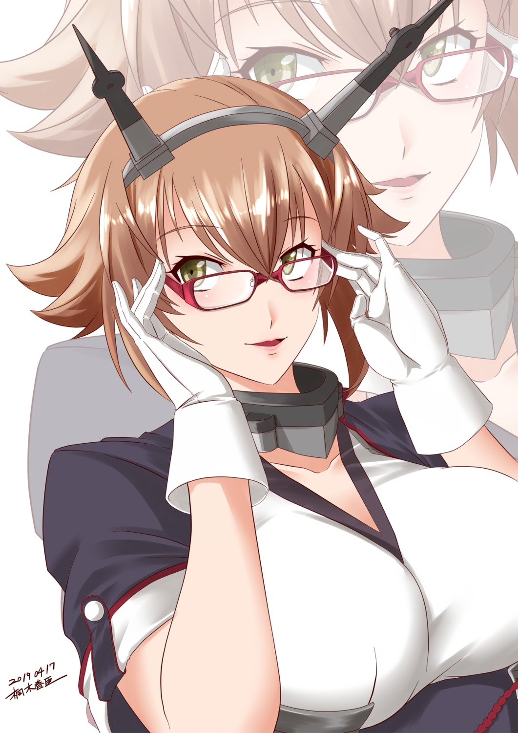 kantai_collection kiriki_haruomi megane mutsu_(kancolle)