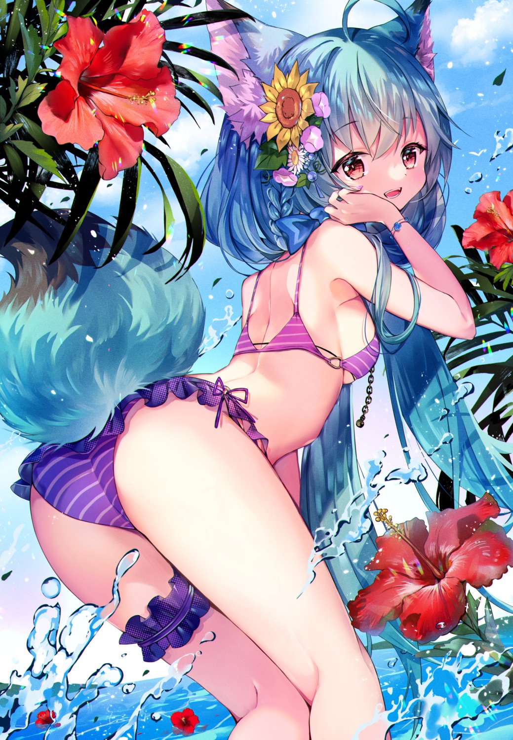 animal_ears bikini swimsuits tail touka_(07touka25)