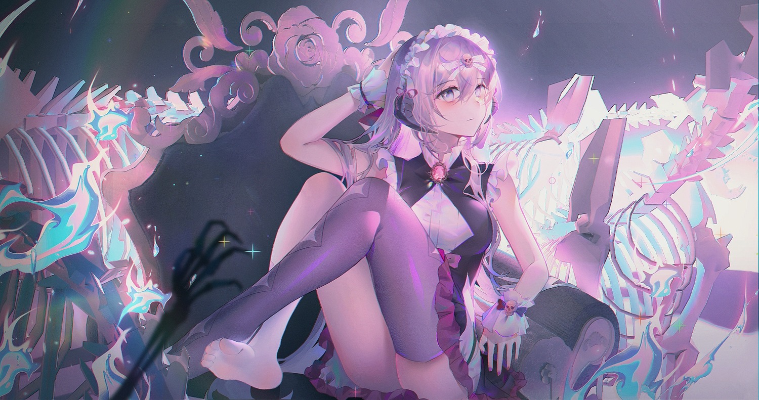 dress horns moonlgnance skirt_lift thighhighs