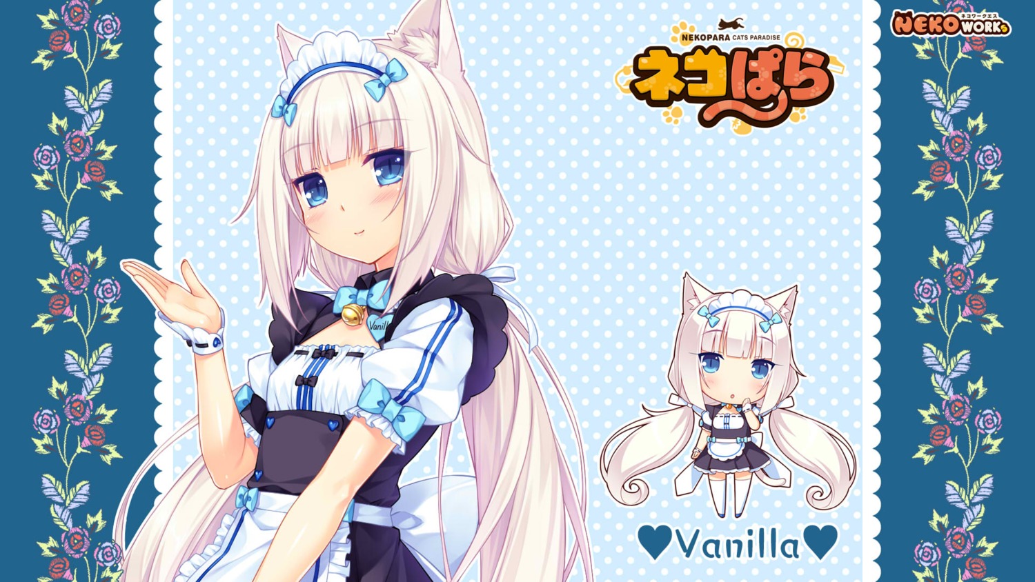 animal_ears chibi maid neko_works nekomimi nekopara sayori tail thighhighs vanilla wallpaper