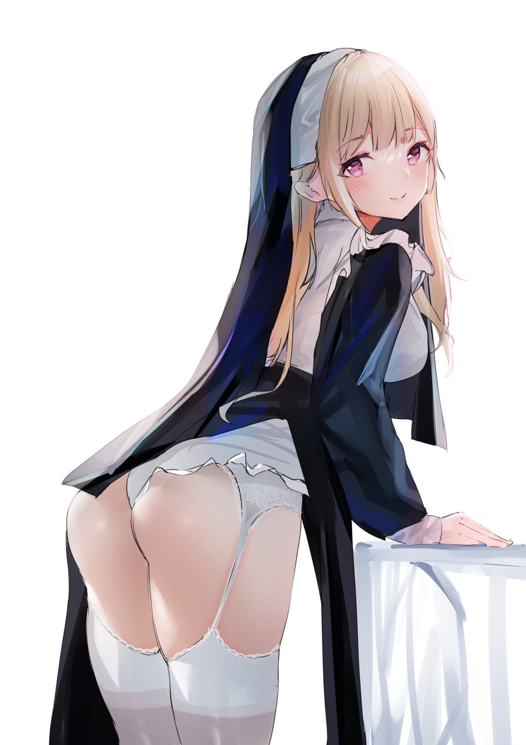 ass garter_belt nun pantsu stockings thighhighs thong usagi_(786113654)