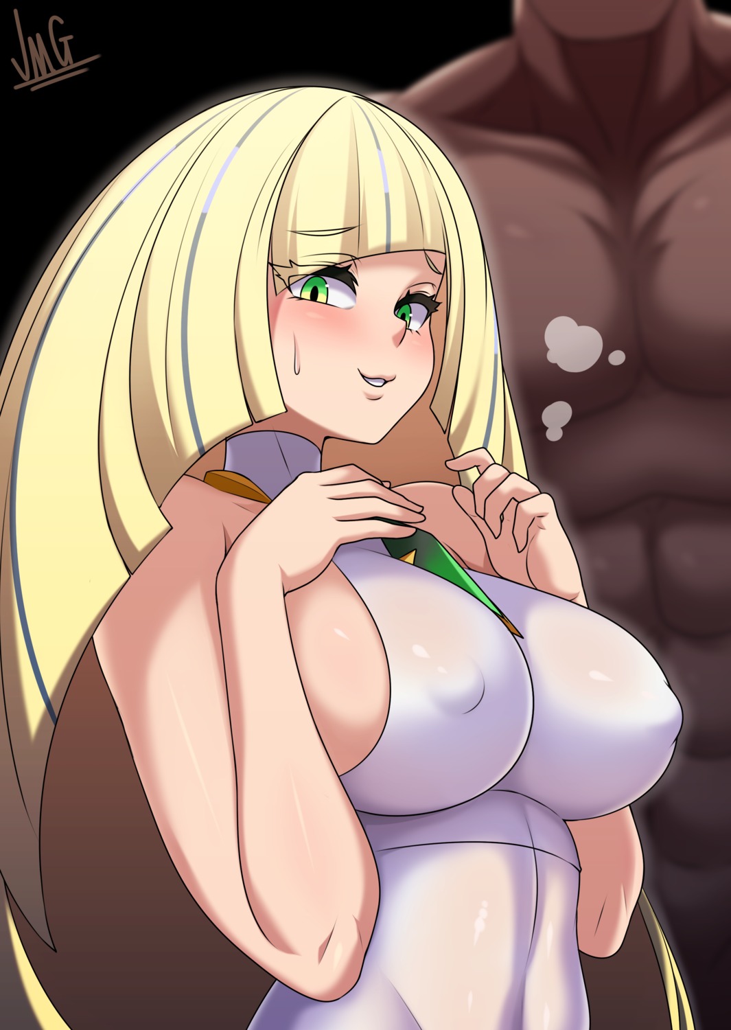 erect_nipples jmg lusamine_(pokemon) no_bra pokemon pokemon_sm pokemon_usum