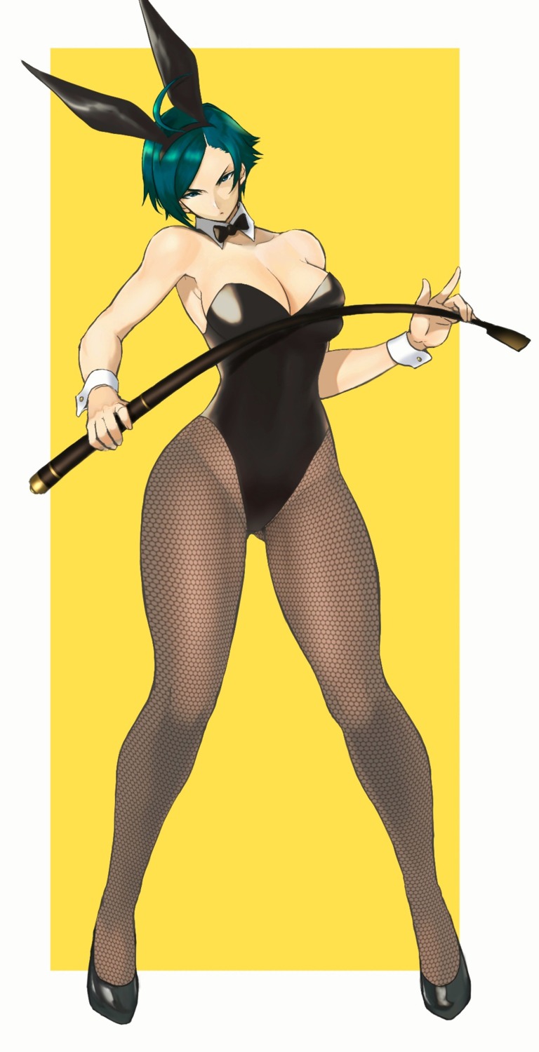 anagumasan animal_ears bunny_ears bunny_girl elisabeth_blanctorche fishnets king_of_fighters no_bra pantyhose weapon