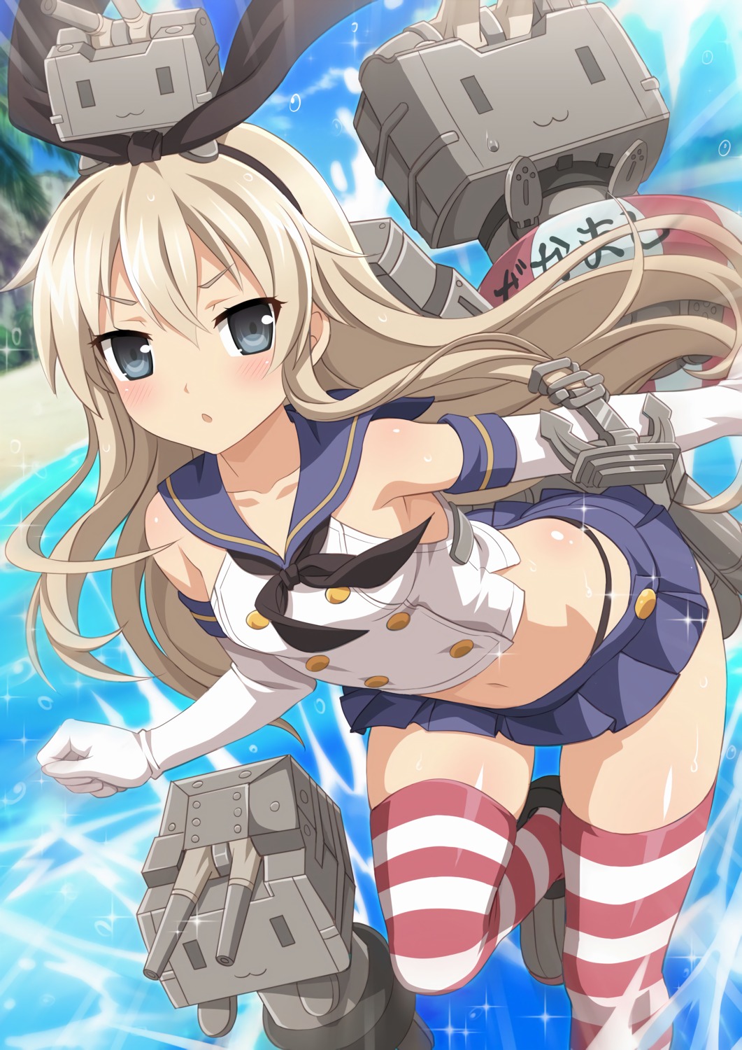 kantai_collection rensouhou-chan shimakaze_(kancolle) thighhighs wanaca