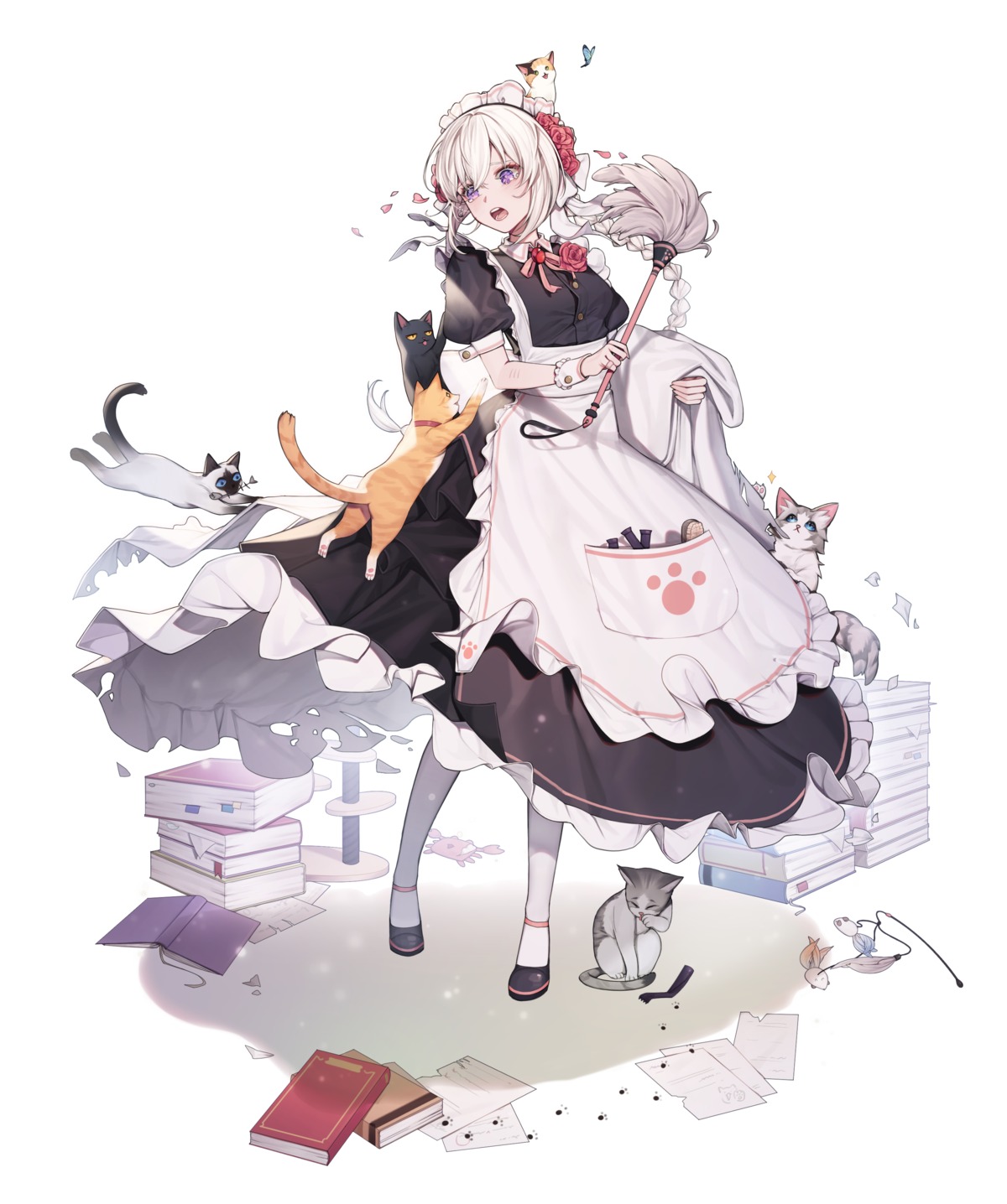 gy1966 maid neko skirt_lift torn_clothes