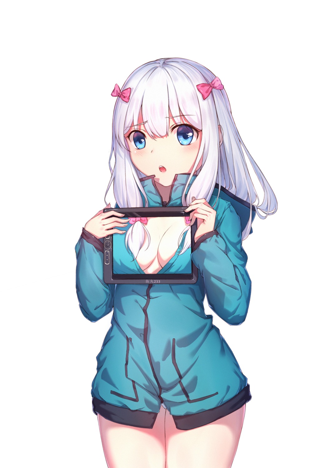 cleavage eromanga-sensei izumi_sagiri no_bra open_shirt pantsu yuwan_2333