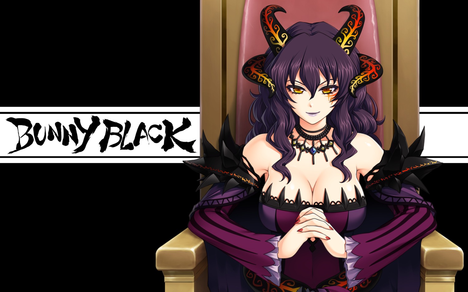 bunny_black cleavage horns softhouse_chara tagme wallpaper