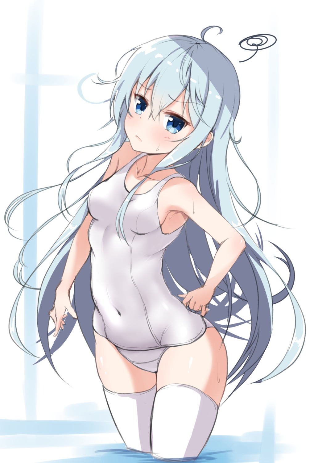 hibiki_(kancolle) kantai_collection kirikan school_swimsuit swimsuits thighhighs