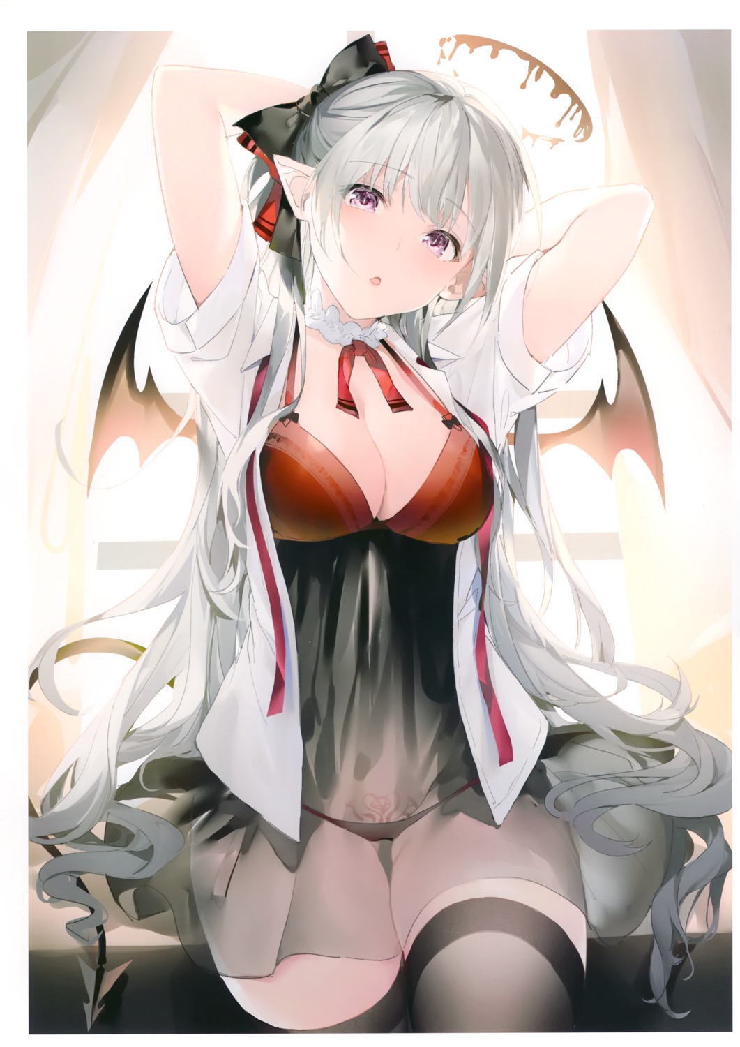 cleavage lingerie pantsu see_through umibouzu wings