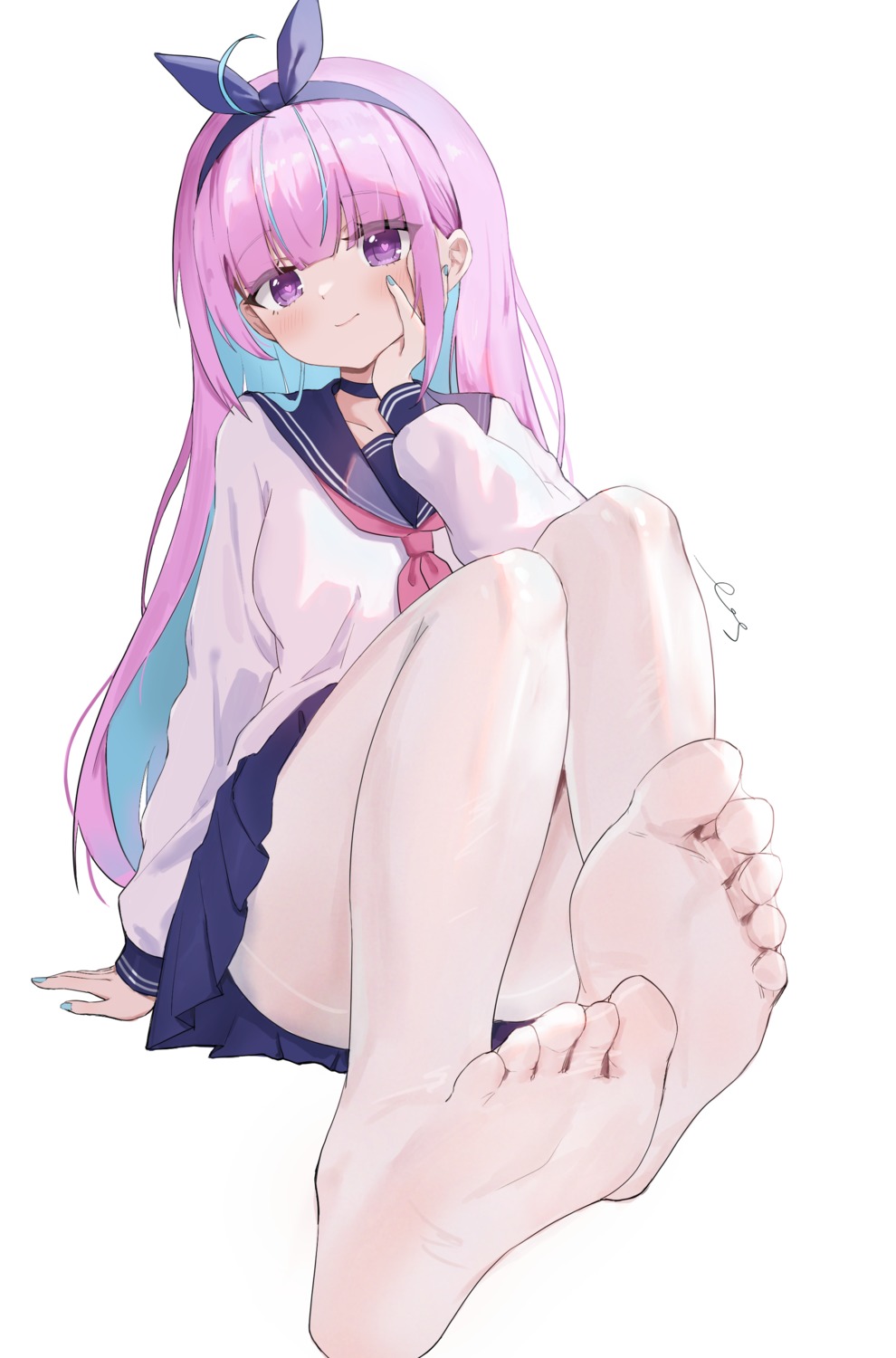 chris_preston feet hololive minato_aqua pantyhose seifuku