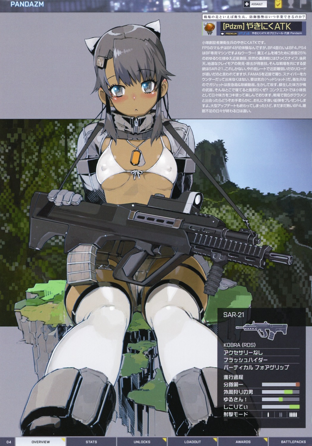 armor bikini erect_nipples garter gun swimsuits tagme thighhighs