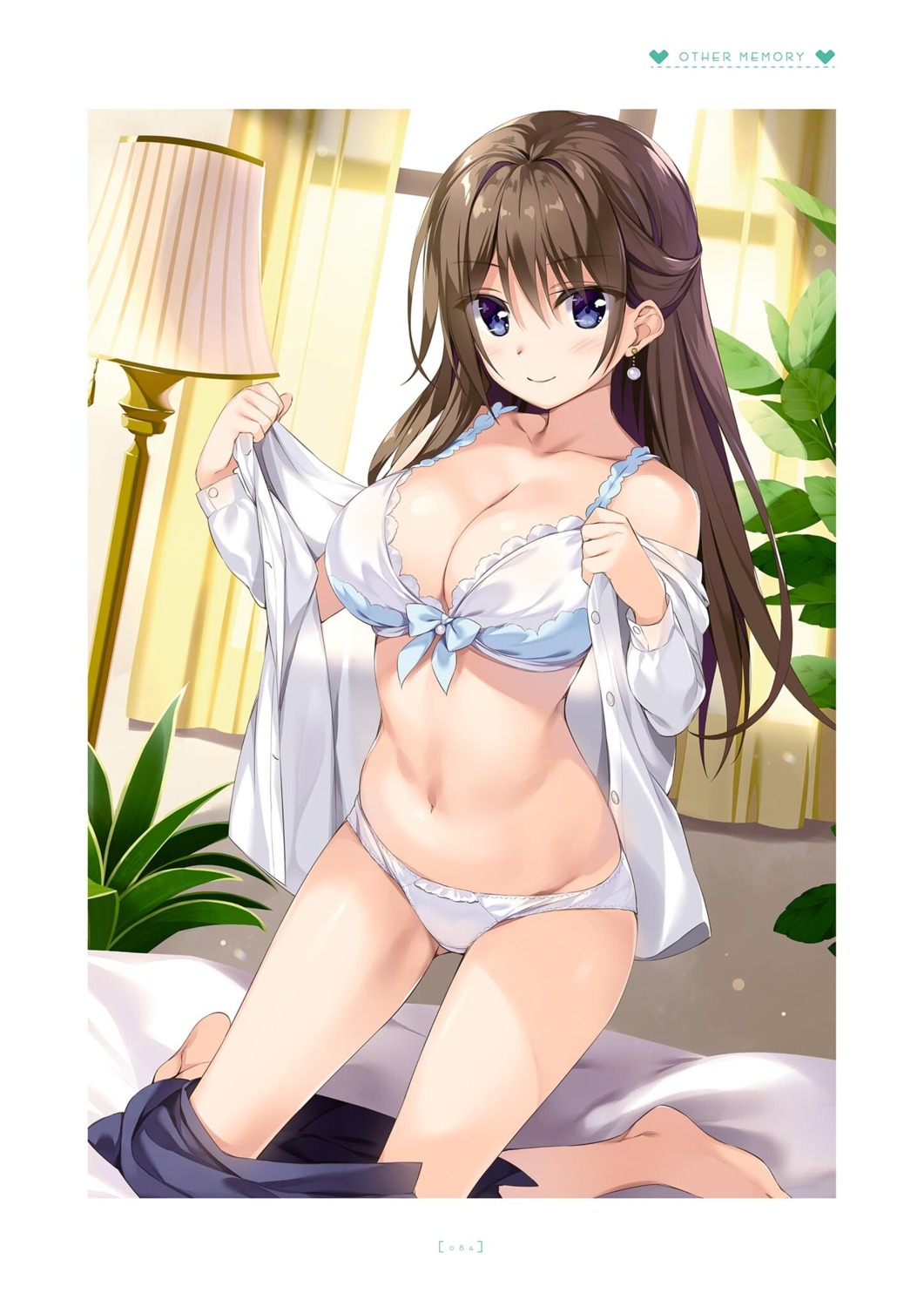 boku_no_kanojo_sensei bra dress_shirt fujiki_maka open_shirt oryou pantsu undressing