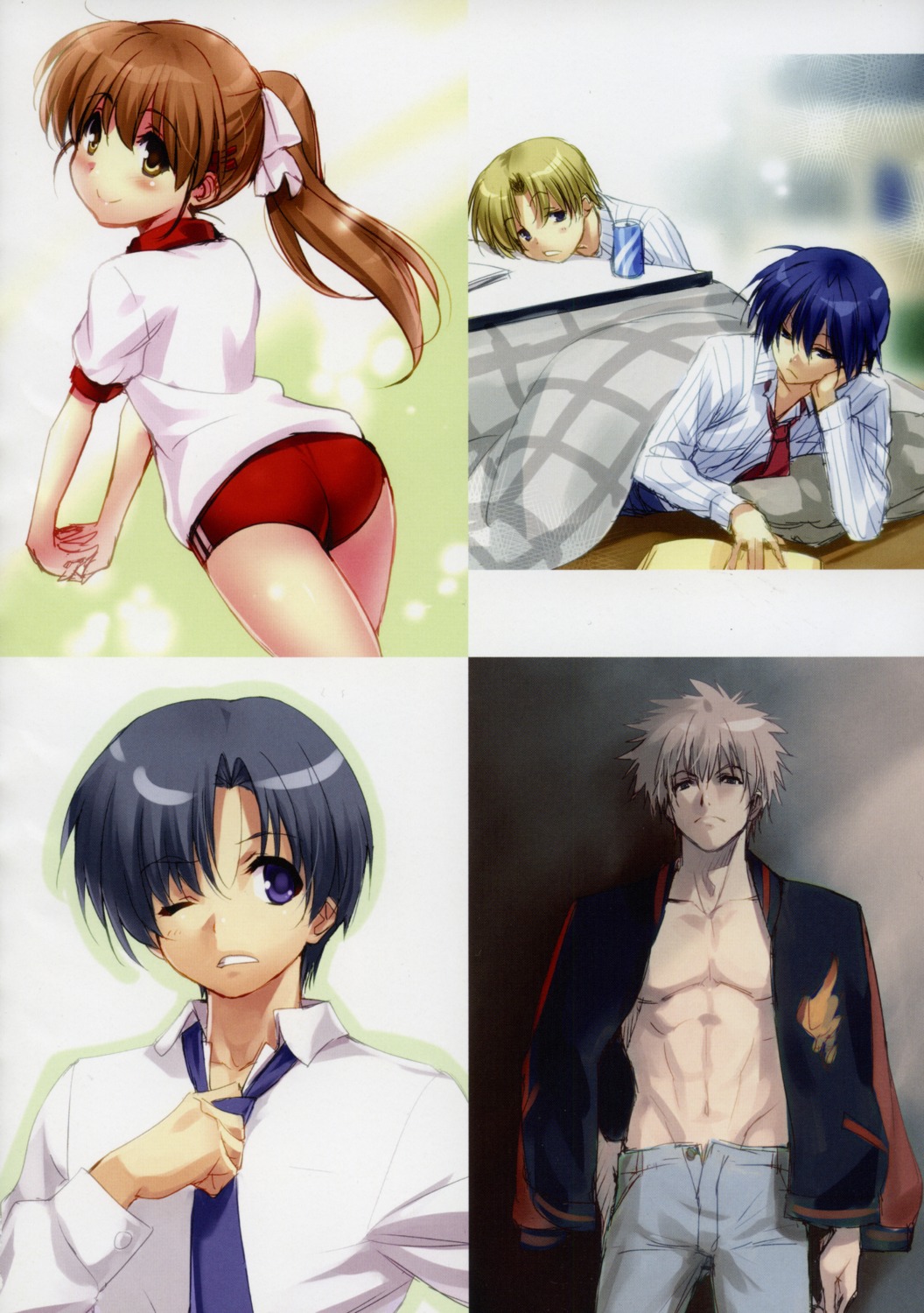 ass buruma clannad crossover gym_uniform little_busters! miyazawa_kengo okazaki_tomoya okazaki_ushio sunohara_youhei zen