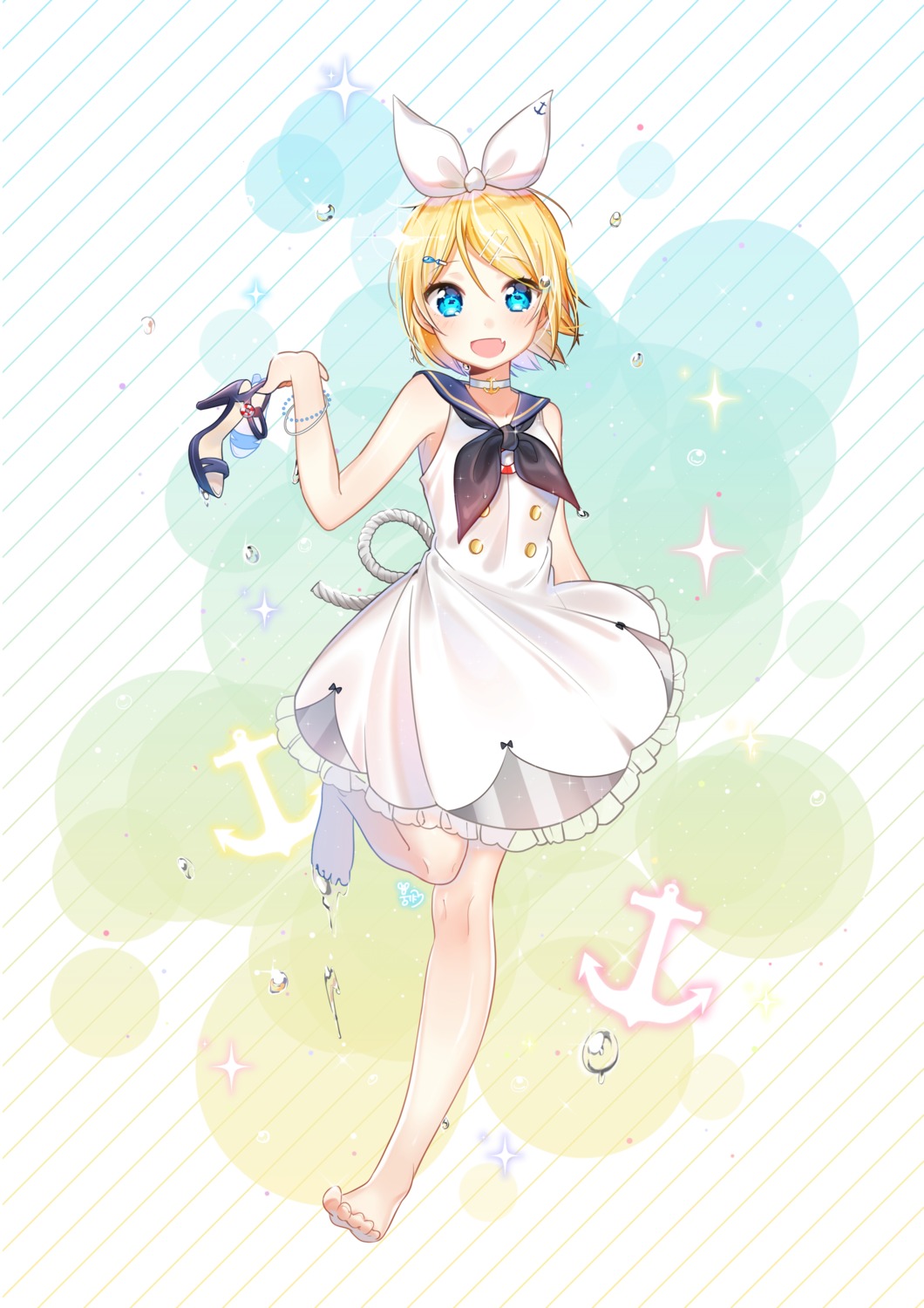 dress feet heels kagamine_rin moong_gya vocaloid