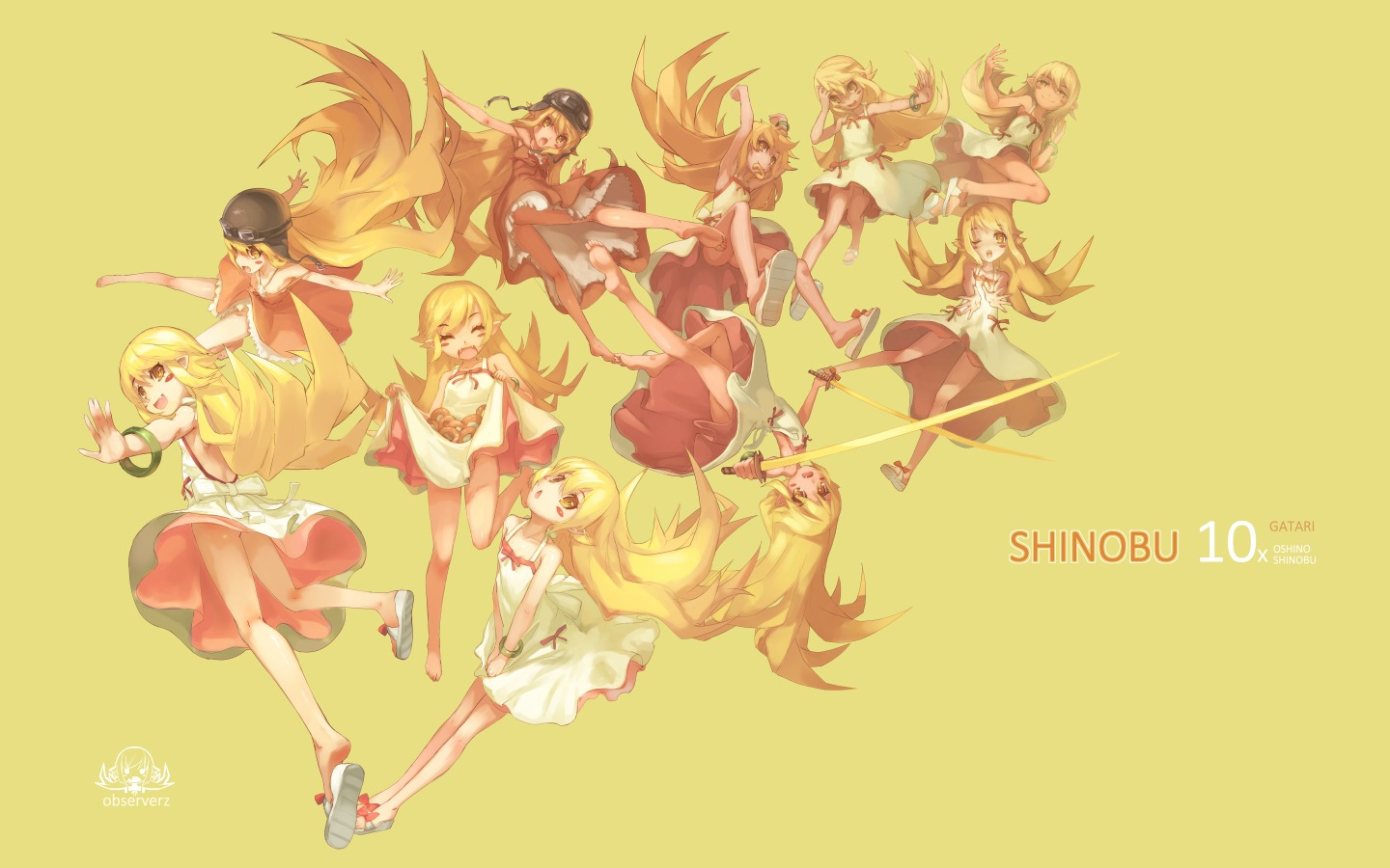 bakemonogatari dress loli monogatari_(series) observerz oshino_shinobu summer_dress