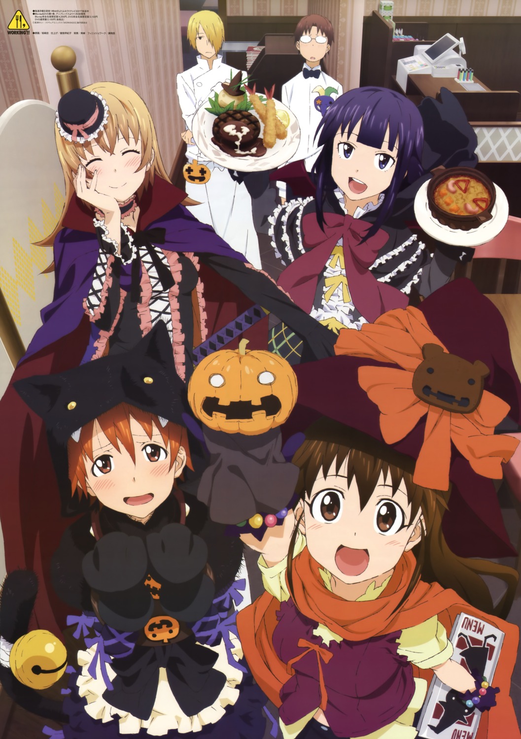 dress halloween inami_mahiru sakazaki_tadashi satou_jun takanashi_souta taneshima_poplar todoroki_yachiyo working!! yamada_aoi