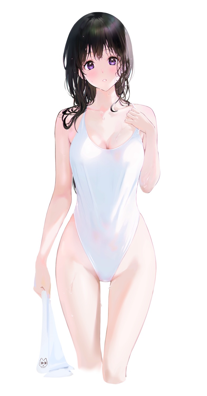 chitanda_eru cleavage hyouka mery_(yangmalgage) see_through swimsuits wet