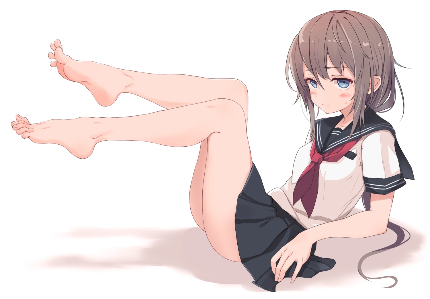 feet kahlua_(artist) seifuku skirt_lift