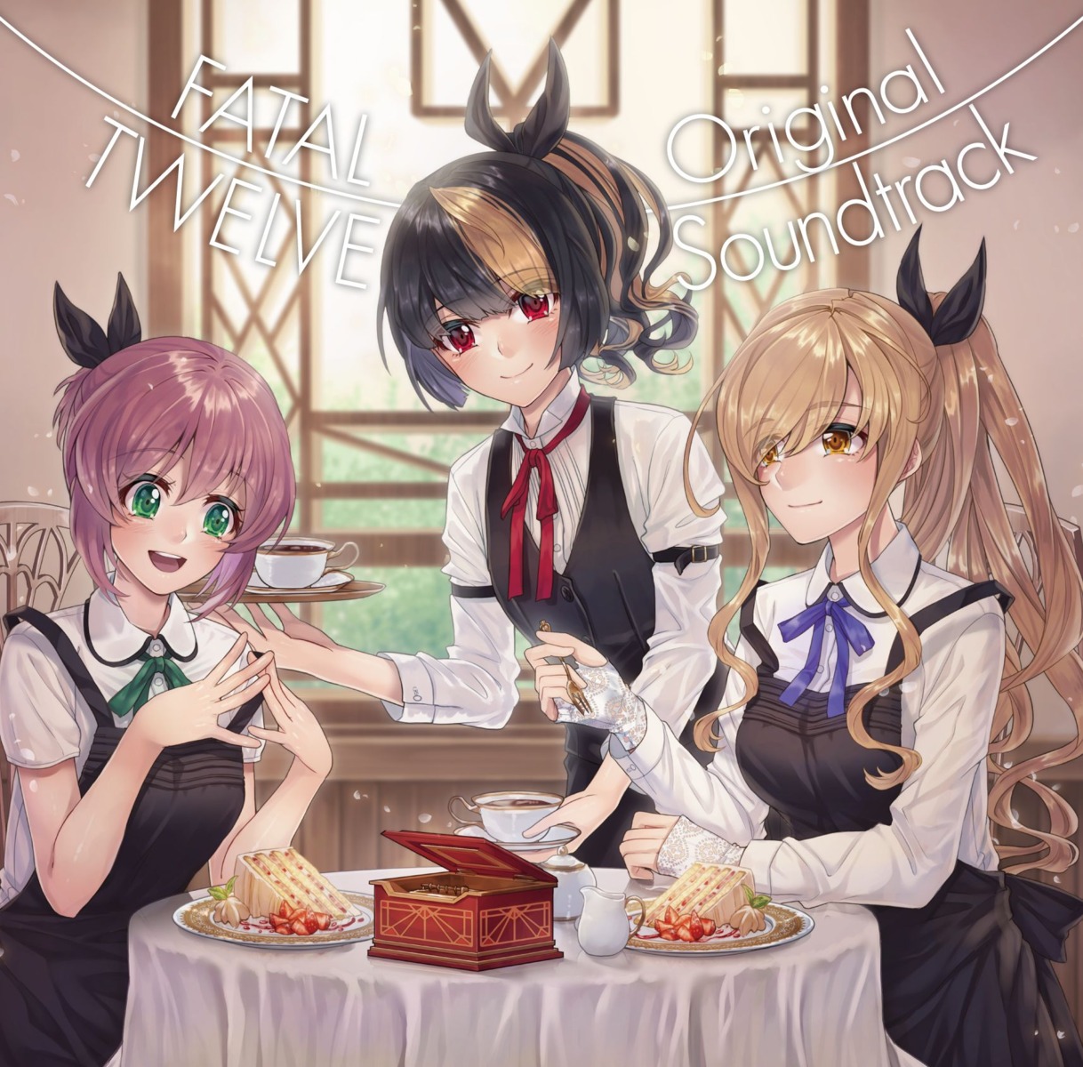 disc_cover fatal_twelve hitsuji_naomi lycoris_(game_brand) mishima_miharu seifuku shio_kouji shishimai_rinka waitress