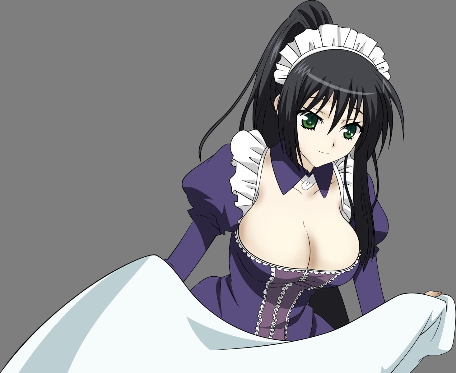 cleavage dress kore_wa_zombie_desu_ka maid seraphim transparent_png vector_trace