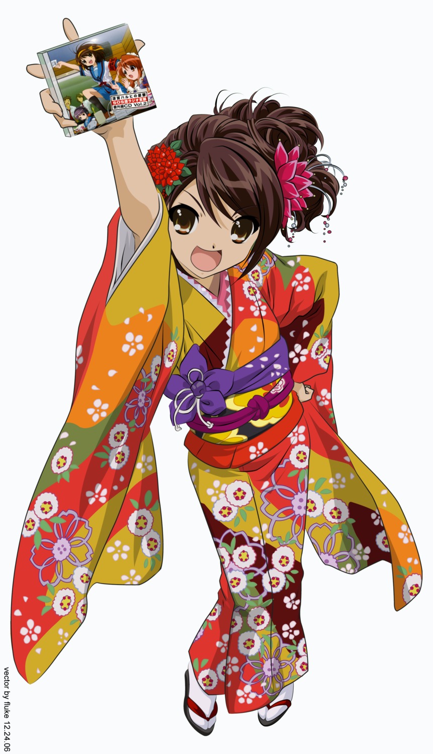 kimono suzumiya_haruhi suzumiya_haruhi_no_yuuutsu vector_trace watermark