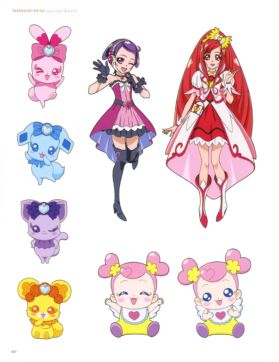 ai-chan_(precure) daby_(precure) dokidoki!_precure dress headphones heels kenzaki_makoto madoka_aguri precure rakeru_(precure) rance_(precure) sharuru_(precure) takahashi_akira thighhighs