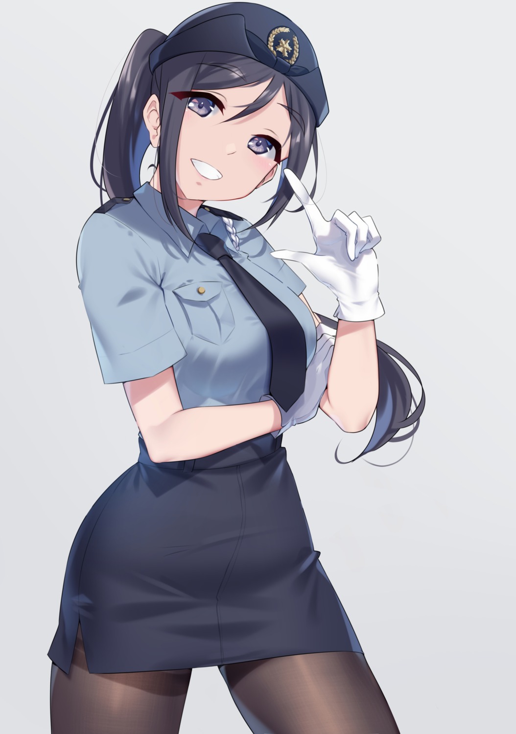 love_live!_sunshine!! matsuura_kanan pantyhose police_uniform yamaori_(yamaorimon)