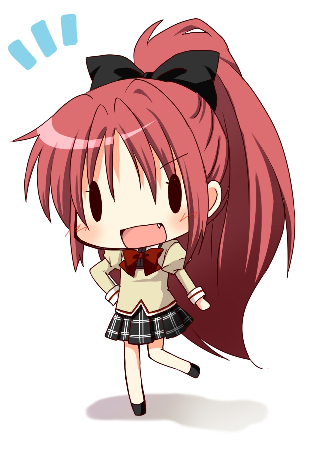 chibi oumi_neneha puella_magi_madoka_magica sakura_kyouko seifuku