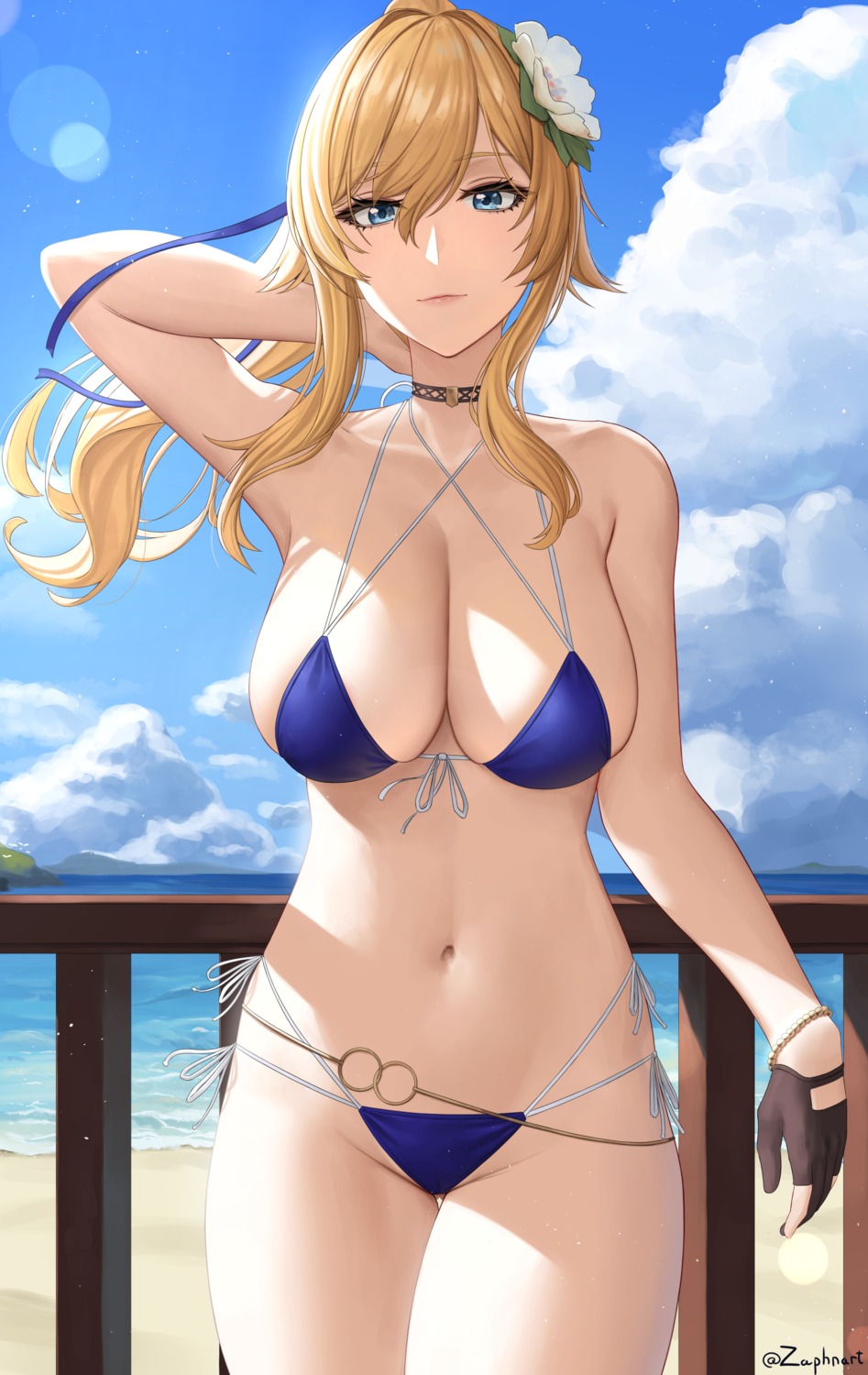 bikini genshin_impact jean_(genshin_impact) official_watermark swimsuits zaphn