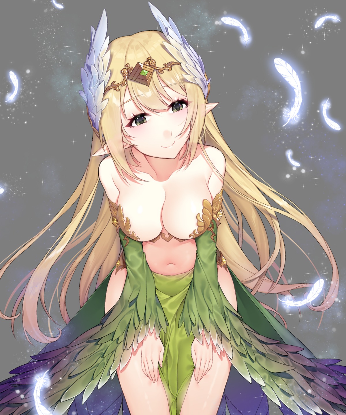 cleavage ia_(ias1010) no_bra pointy_ears transparent_png