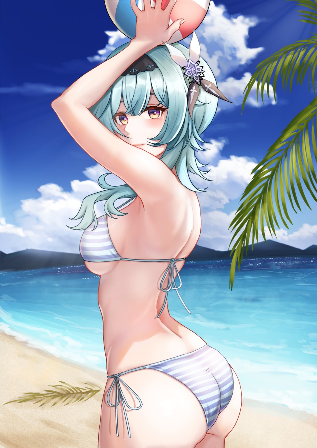 ass bikini eula genshin_impact swimsuits underboob yu_chang_(42680610)