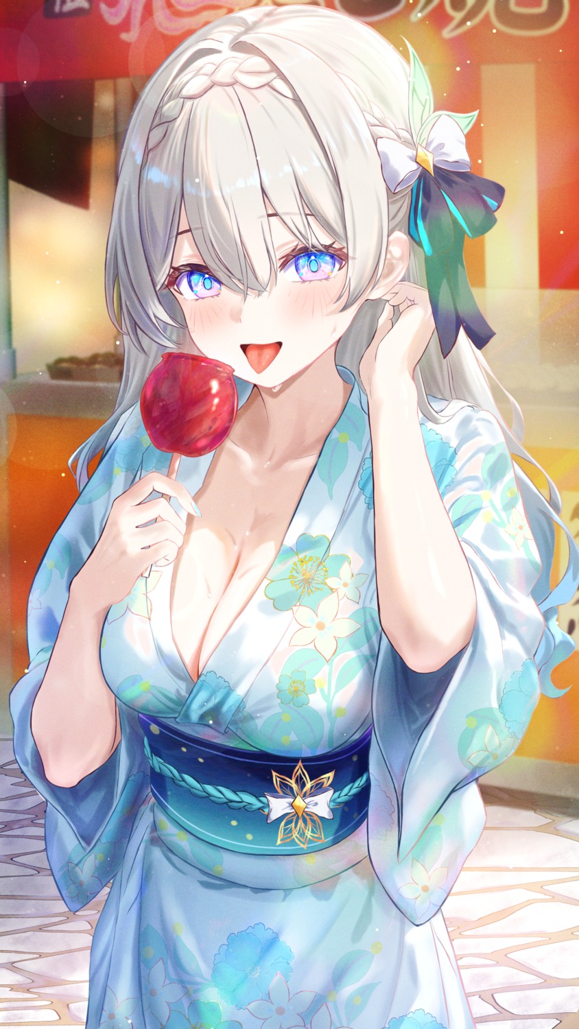 cleavage firefly honkai:_star_rail open_shirt wet yukata zea_(zeamilky)