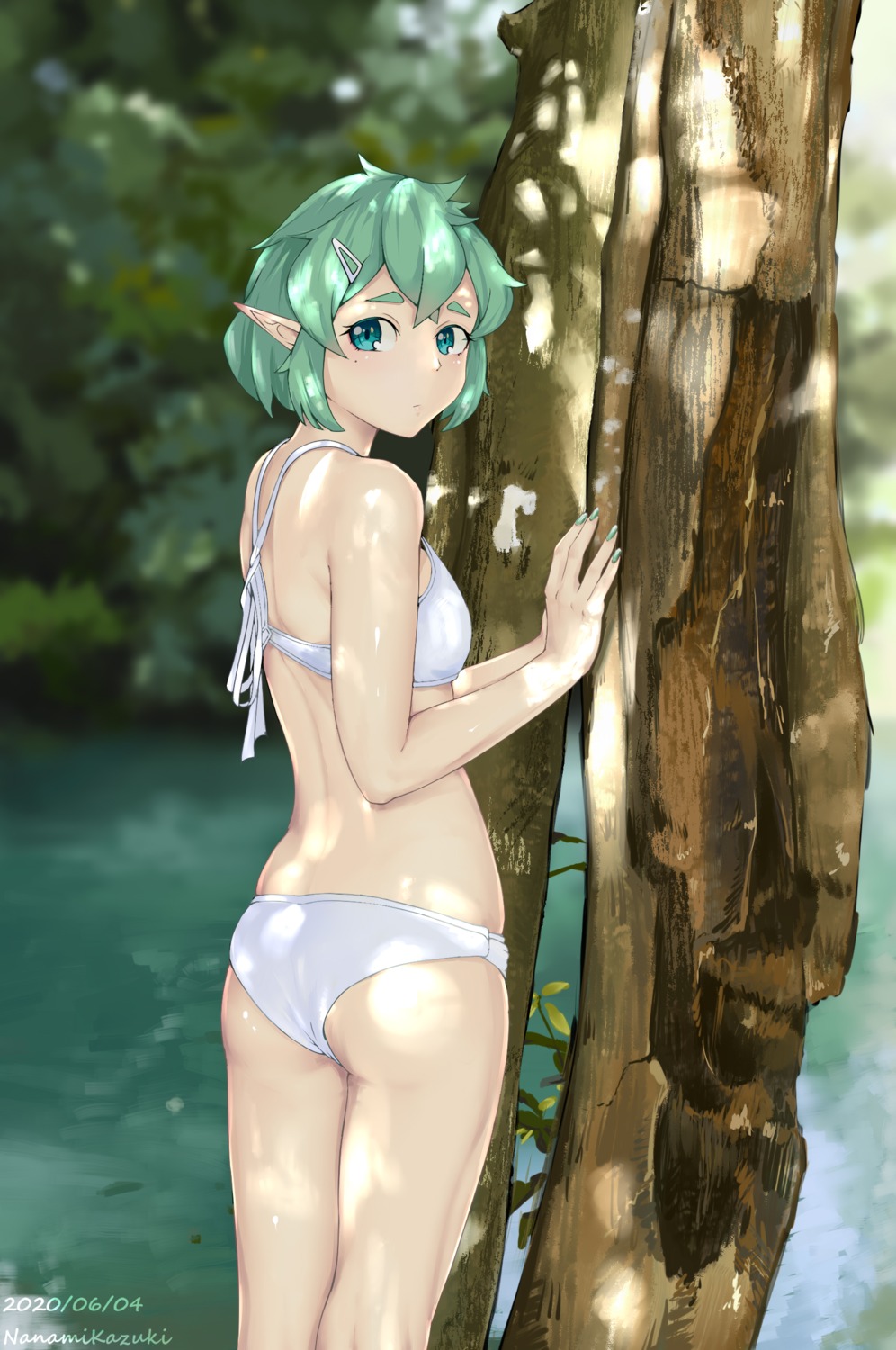 ass bra elf nanami_kazuki pantsu pointy_ears