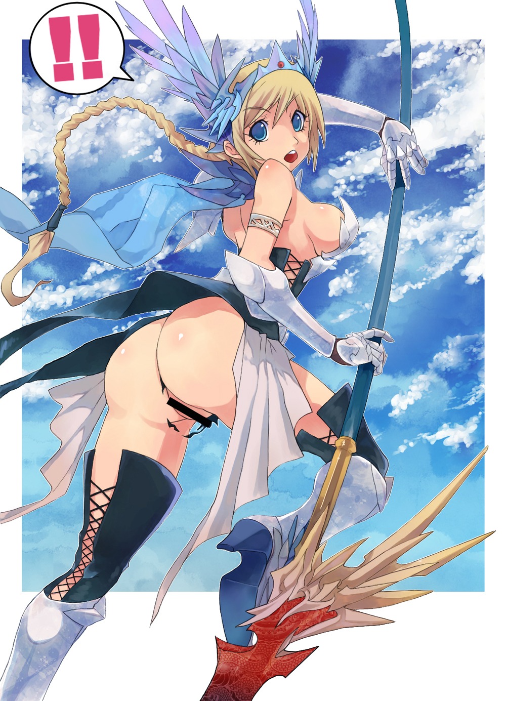 ass caee_penguin censored nopan thighhighs wardrobe_malfunction