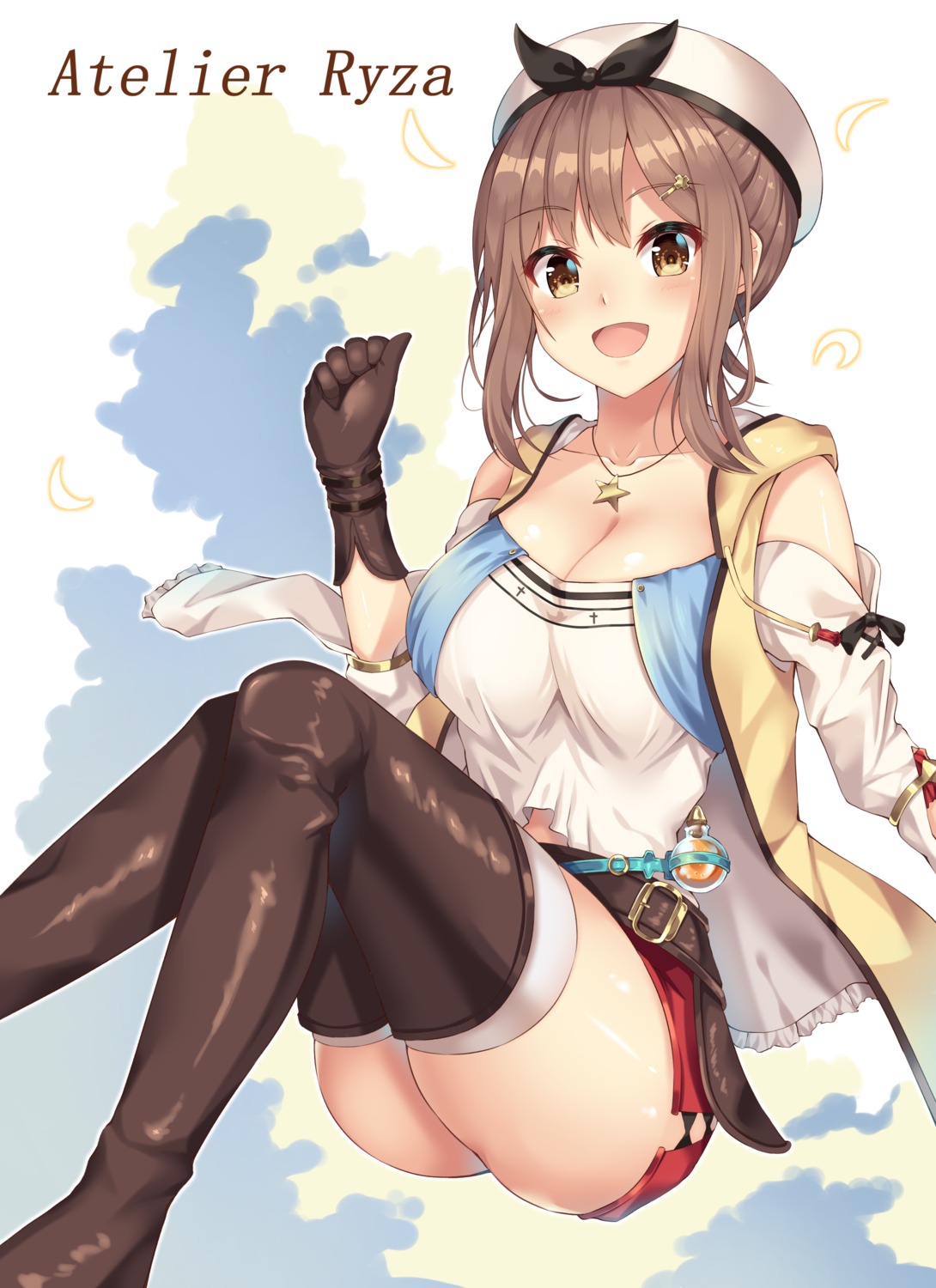 amagi_korona atelier atelier_ryza cleavage reisalin_stout thighhighs