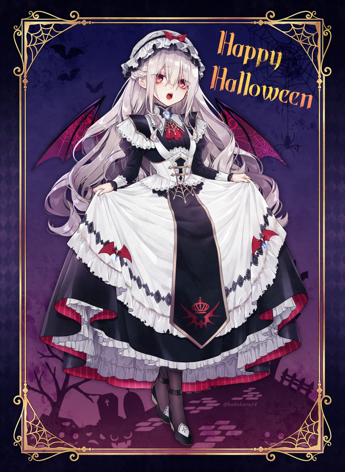 goshi-san gothic_lolita halloween heels lolita_fashion skirt_lift wings