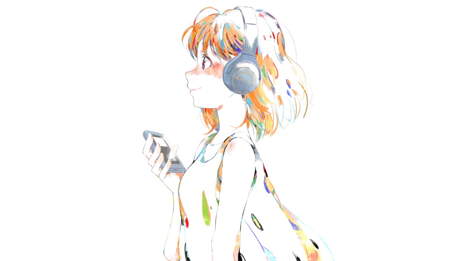 headphones love_live!_sunshine!! tagme takami_chika wallpaper