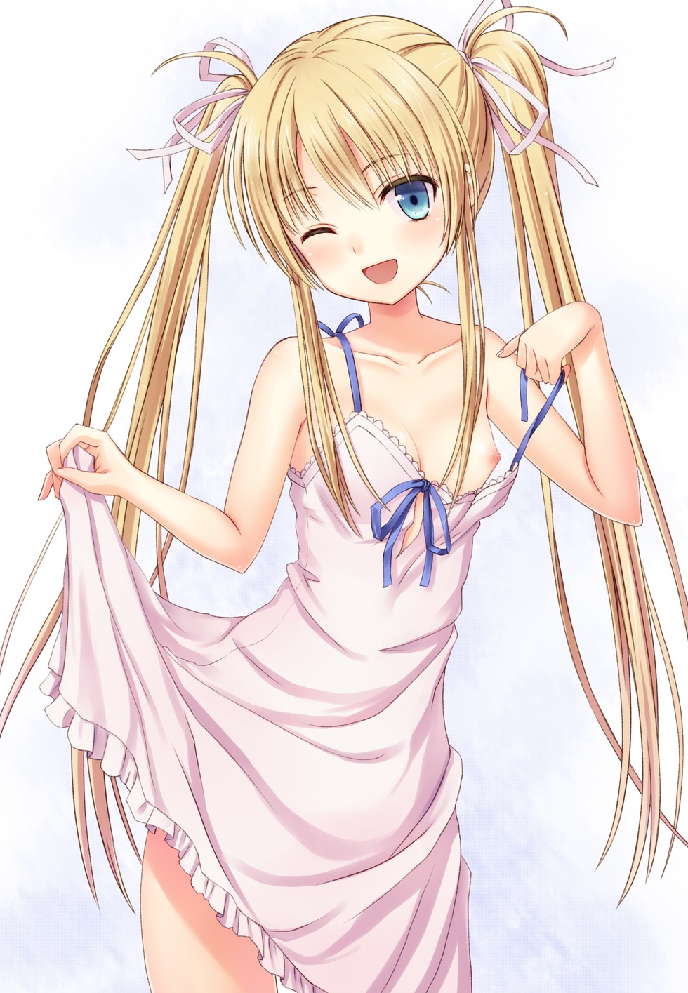 dress loli n.g. nipples no_bra summer_dress undressing