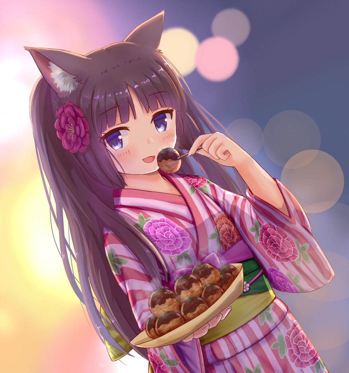 animal_ears iroha_(iroha_matsurika) nekomimi yukata