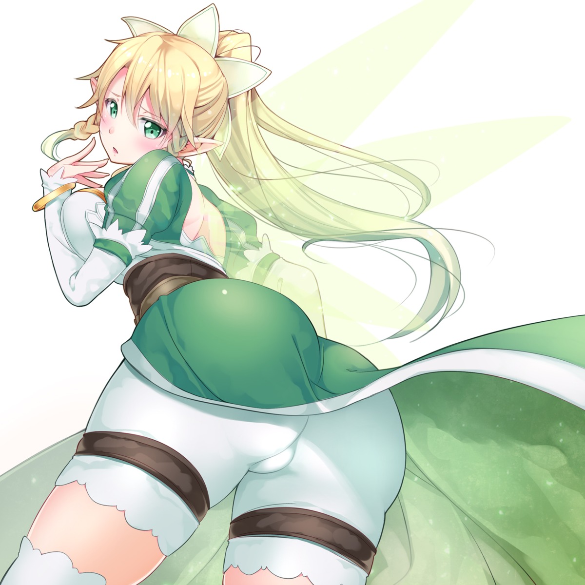 alfheim_online ass chobipero garter leafa pointy_ears sword_art_online thighhighs wings