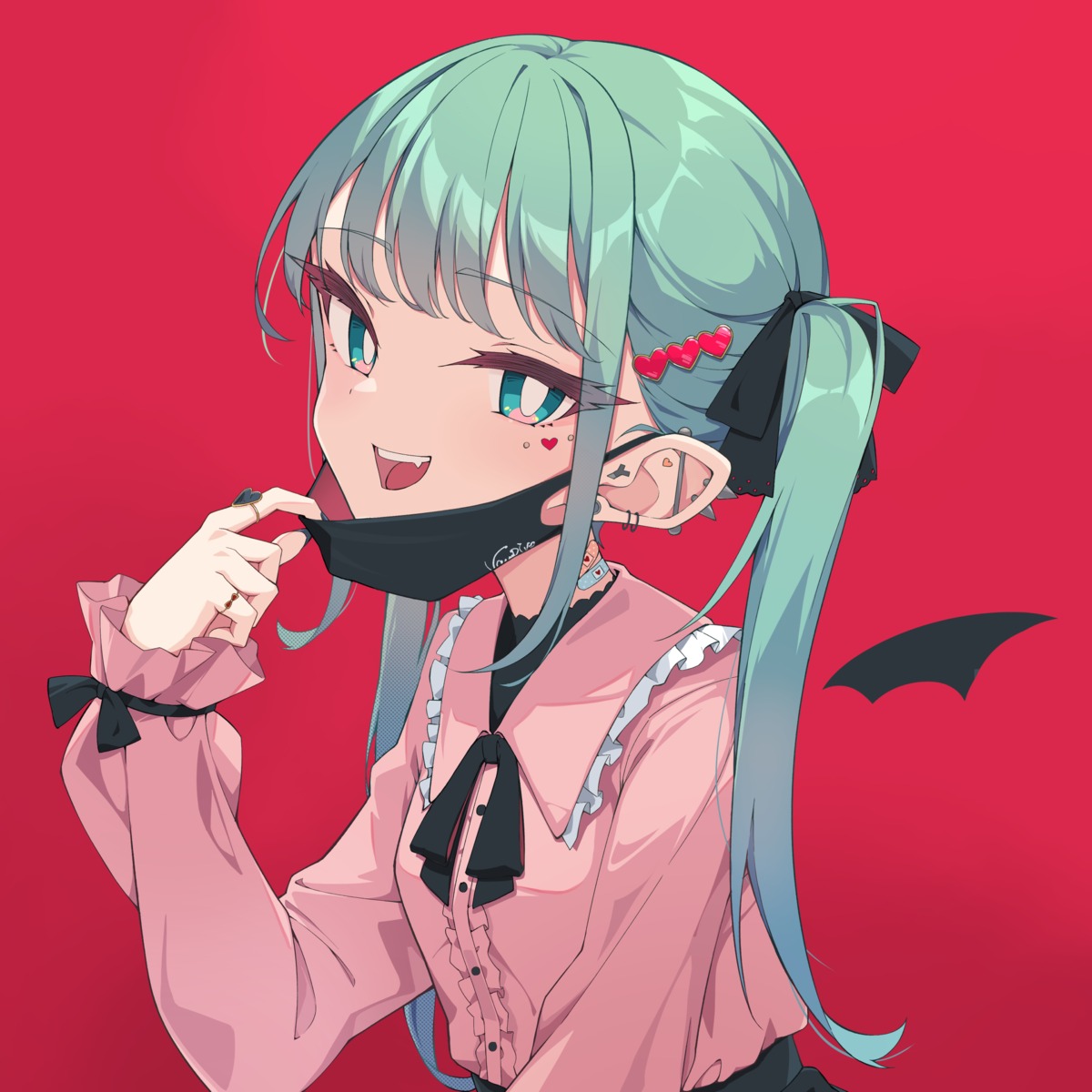 hatsune_miku quarterlift vampire_(vocaloid) vocaloid wings