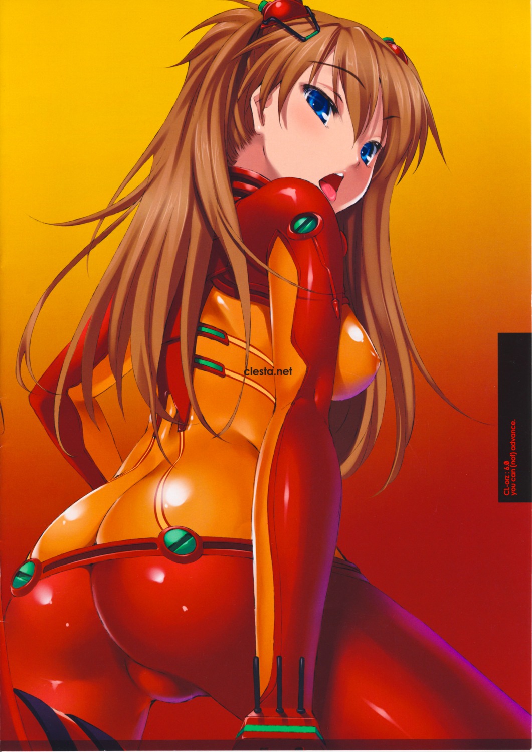 ass bodysuit cle_masahiro clesta neon_genesis_evangelion nipples see_through souryuu_asuka_langley