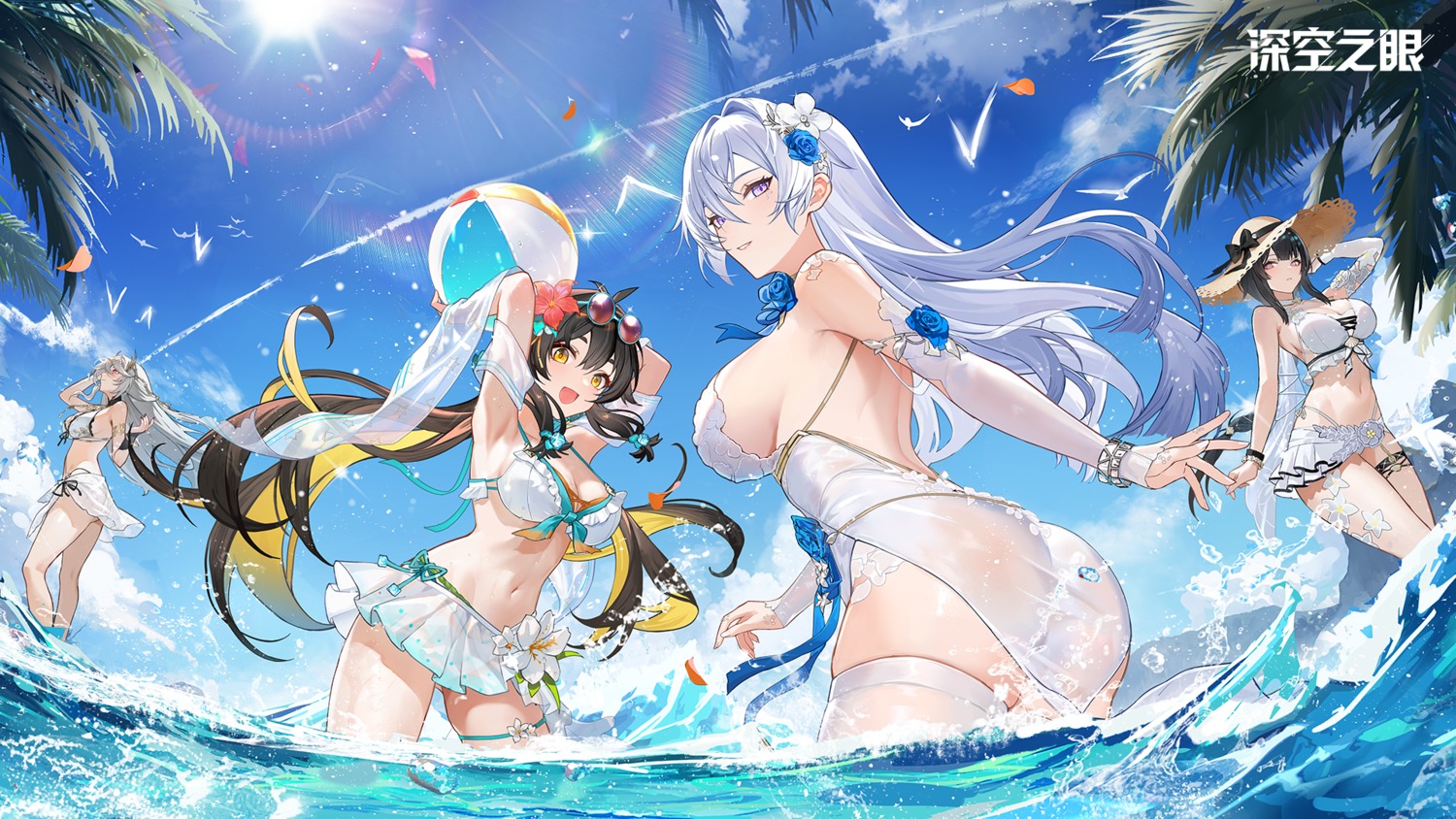 ass bikini garter megane see_through shenkongzhiyan skirt_lift swimsuits tagme thighhighs wallpaper wet