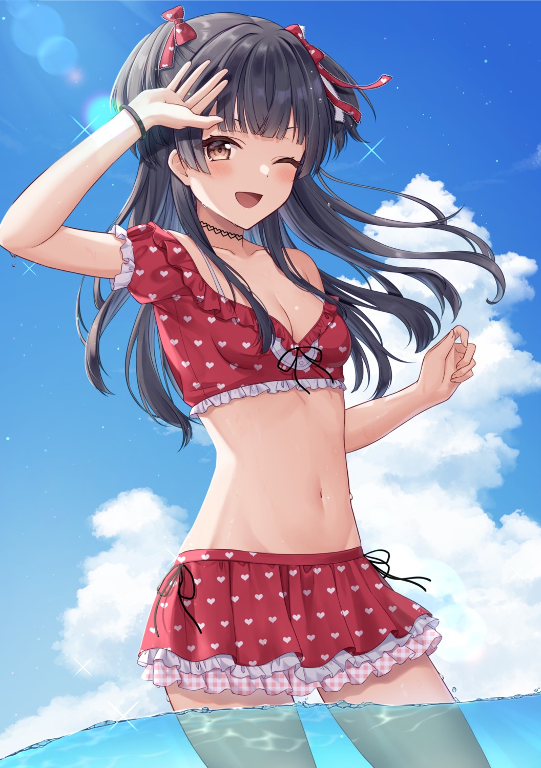 bikini kashiwa_mochico mayuzumi_fuyuko swimsuits the_idolm@ster the_idolm@ster_shiny_colors wet